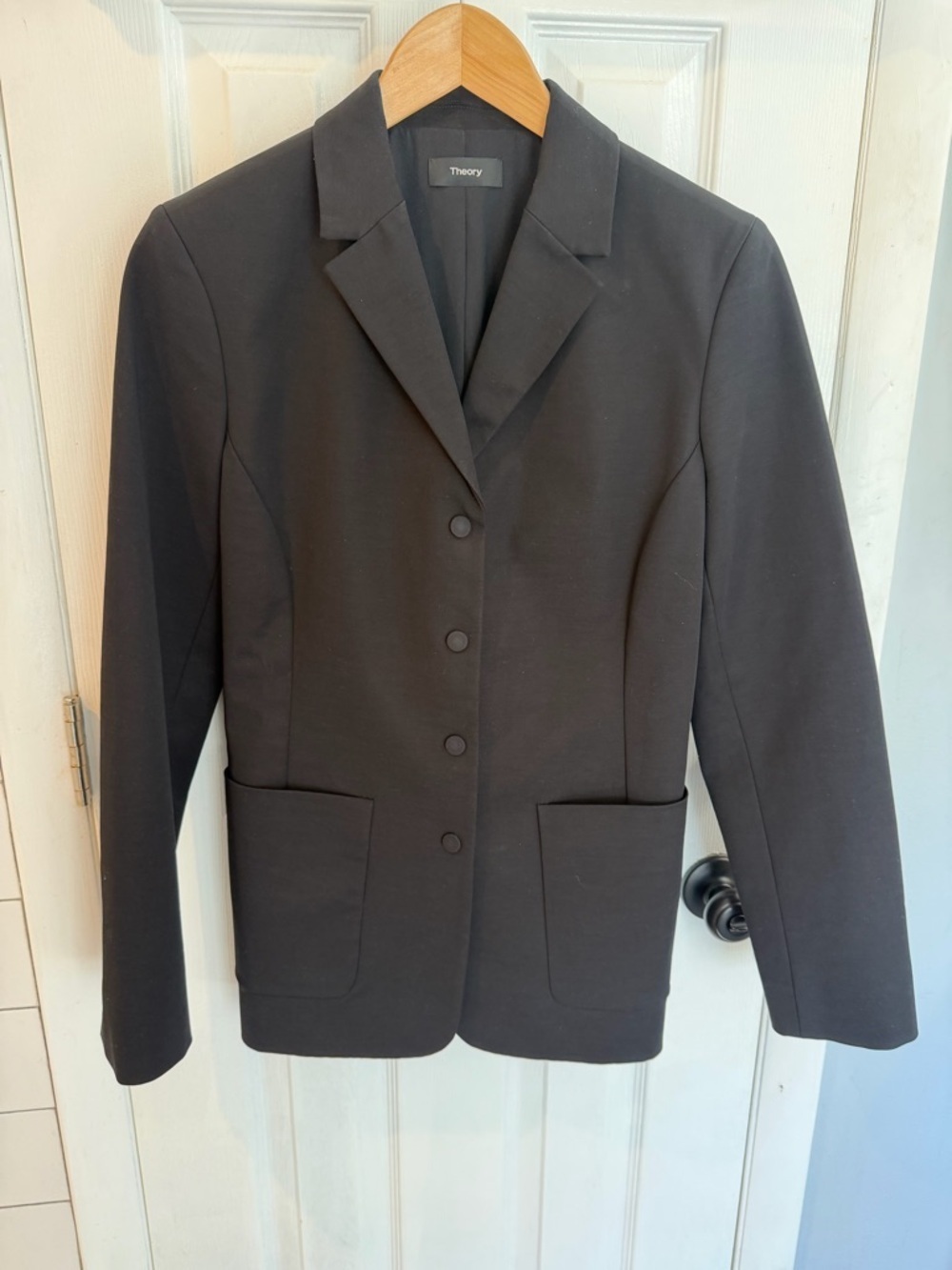Theory Black Slim Double-Stretch Tailored Jacket